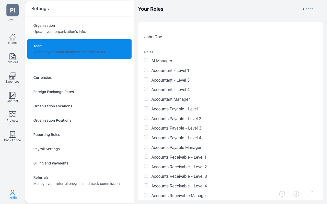 HeadOffice Role-Based Access Control