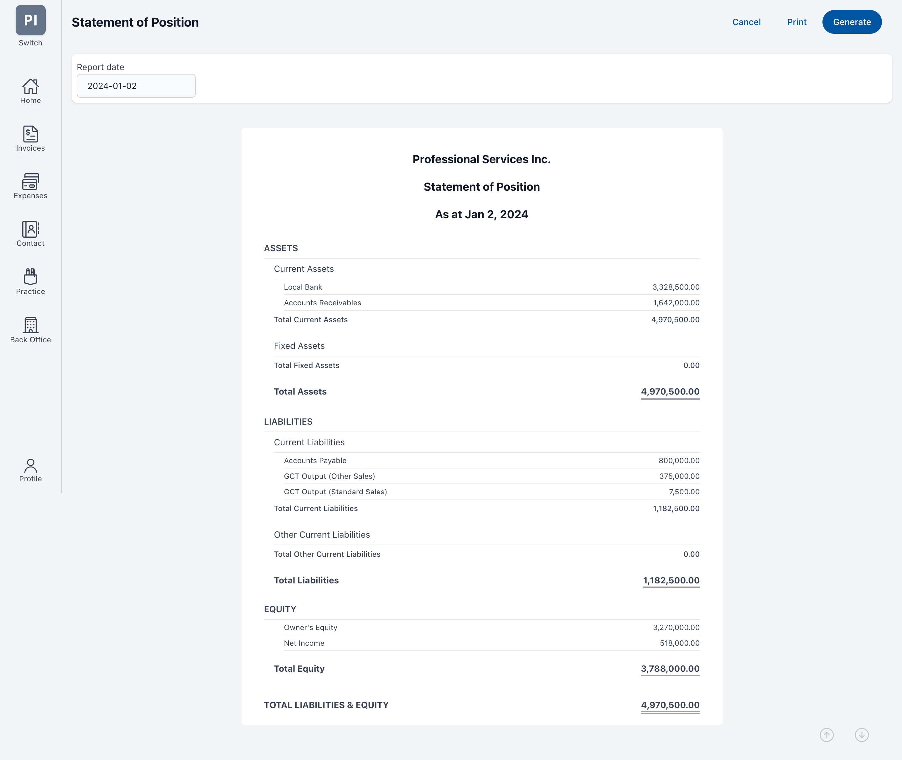 HeadOffice Financial Reporting